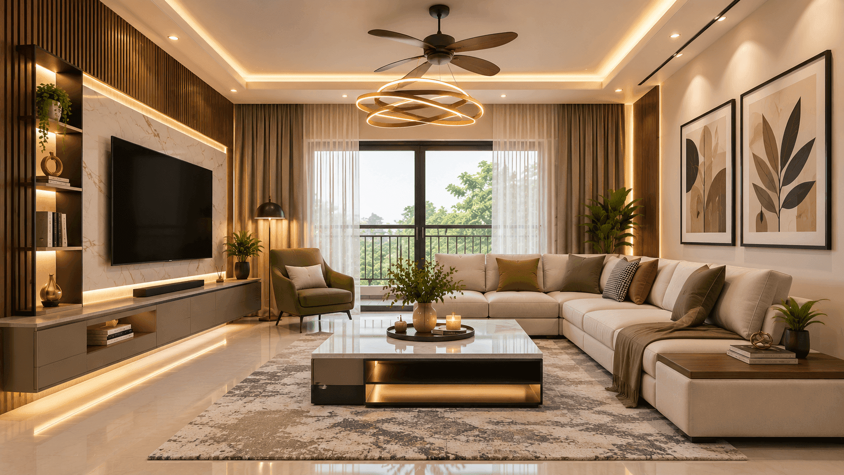 Luxury custom home interior living room